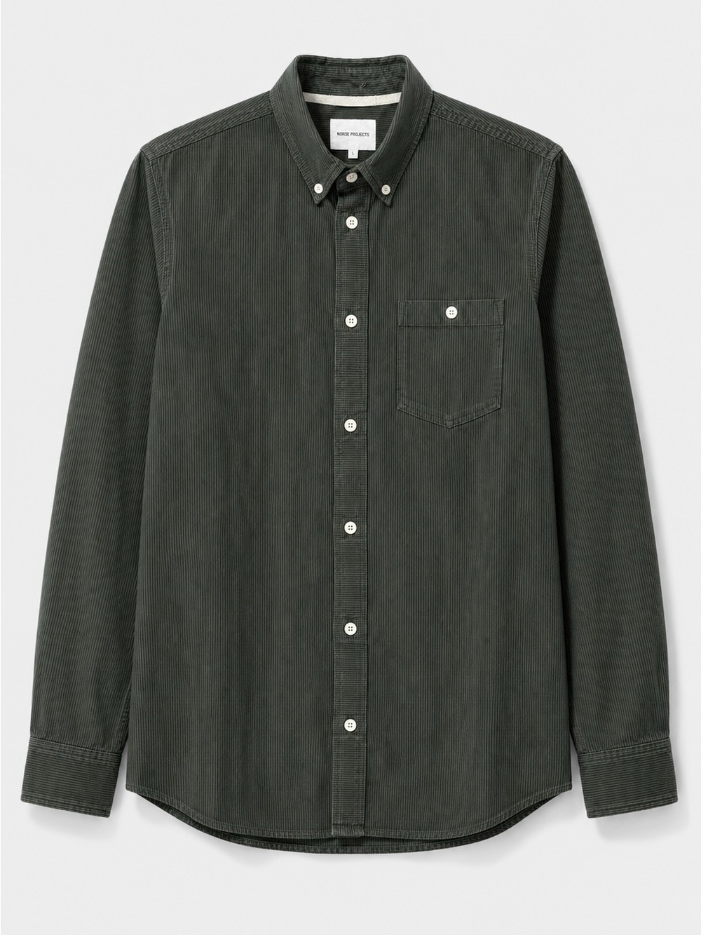 Norse Projects Anton Oxford Button-Down Shirt Hunter Green Stripe Size L